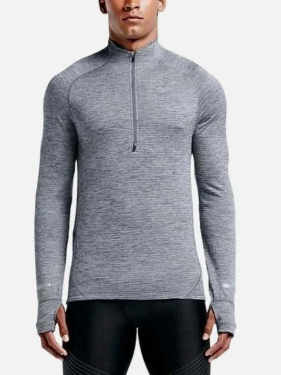 Men’s Nike 1/4 Zip Pullover Dri-FIT Element running top Grey Small - Picture 1 of 9